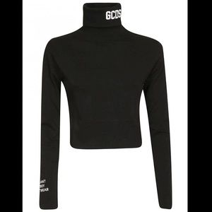 GCDS black cropped turtle neck